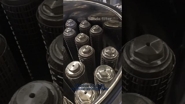 Stainless steel 316L cartridge filter housing with 25 pieces filter elements смотреть онлайн
