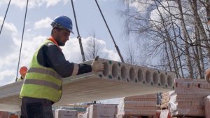 Поляна Гридино - Монтаж плит перекрытия техподполья