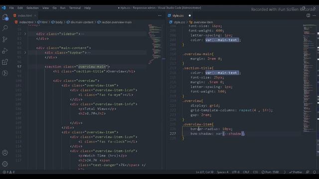 Responsive Admin Dashboard using Html CSS JavaScript смотреть онлайн