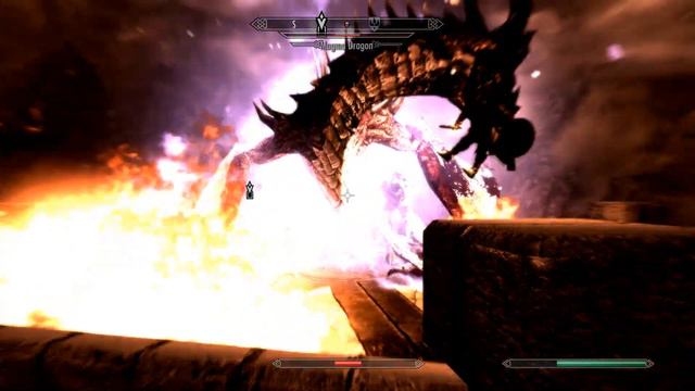 Skyrim fighting a dragon RAHHHHHHHHH! смотреть онлайн