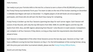 *NEW* THE FROSTY FRENZY TRIOS TOURNAMENT HAS BEEN ANNOUNCED!! - Free Spray - (Fortnite BR)