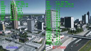 Modded Cities Skylines Benchmark - Intel Core i5 6600k vs AMD Ryzen 1700X - R9 390