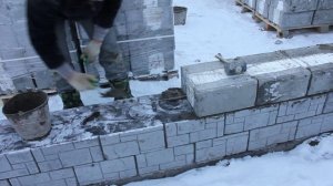 Кладка теплоблока на цоколь