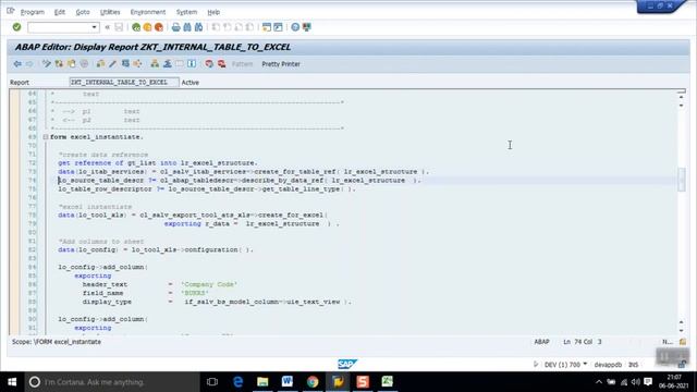 sap abap code to download internal table to excel смотреть онлайн
