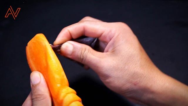 How to Carve a Simple Carrot Shrimp | Food Carving. смотреть онлайн