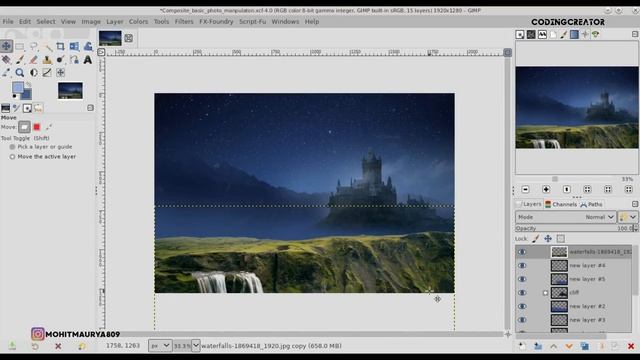 How to Composite Basic Photo Manipulation In GIMP | Photoshop editing in GIMP | Codingcreator