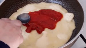 Uy sharoitida mazali pitsa tayorlash,?Пицца на сковороде за 10 минут.Быстрый рицепт пиццу ?