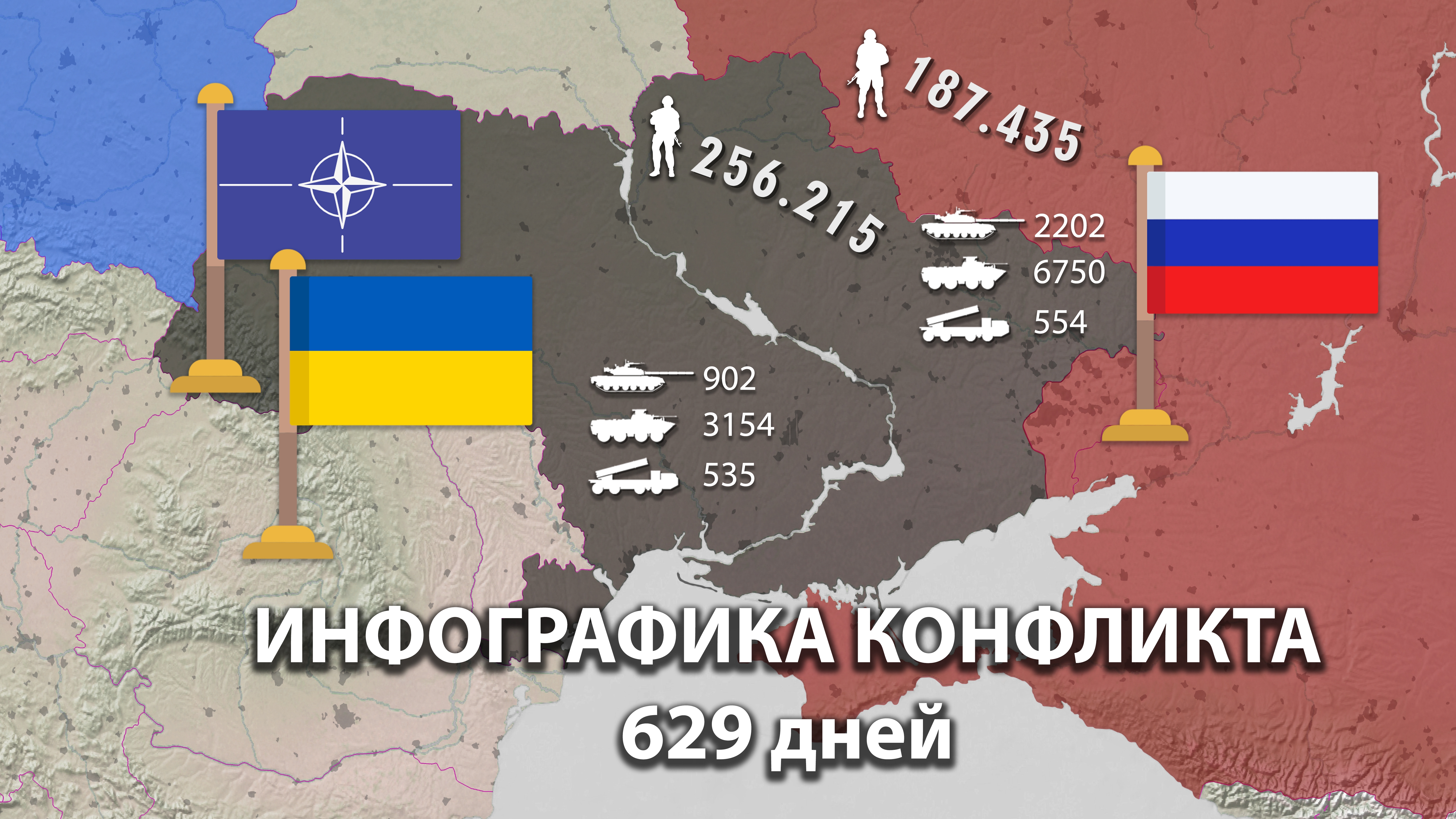 Война на Украине. Карта СВО, численность. День за днем.
