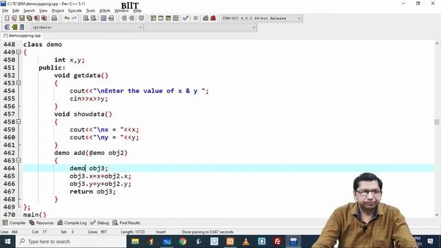 Objects|Returned and Passed in a member function in C++ (Part 4)|By Professor Pankaj Gupta |BIIT