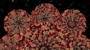 Золотой русский орнамент. Колеса с узорами. Вращение стилизованных фонов. Зацикленный футаж в 4K.