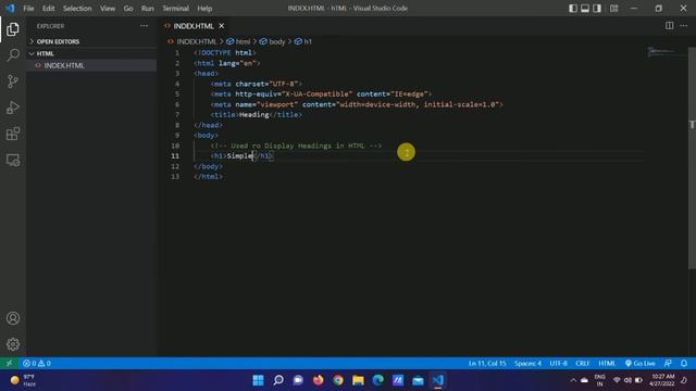 html heading | coding status  | simple coding | #shots #html #coding #css # JavaScript #programming