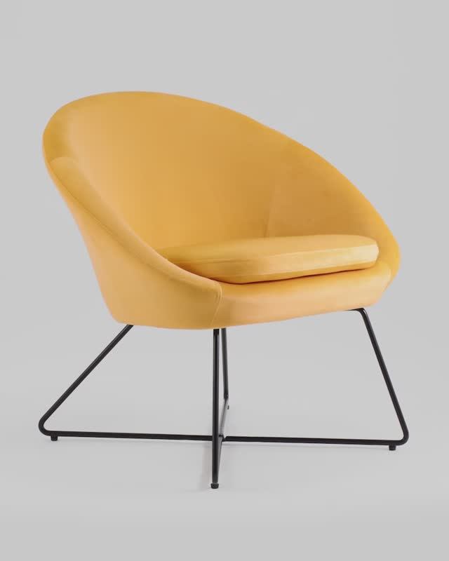 Кресло Колумбия. Мягкое велюровое кресло с оригинальными ножками