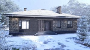 Проект дома с тремя спальнями и террасой