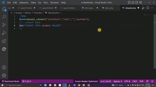 how to insert data into database in PHP |PHP Database |web development tutorial #77 |Joiya Academy