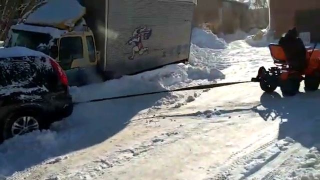 Минитрактор КРЕПЫШ (мототрактор переломка) Вызволяем из снега смотреть онлайн