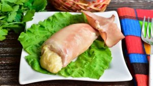 Кальмары фаршированные сыром в духовке