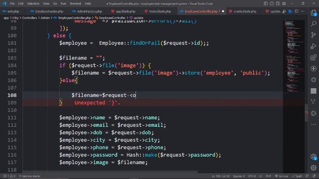 Mastering Laravel: Edit and Update Employee Task Management System Development