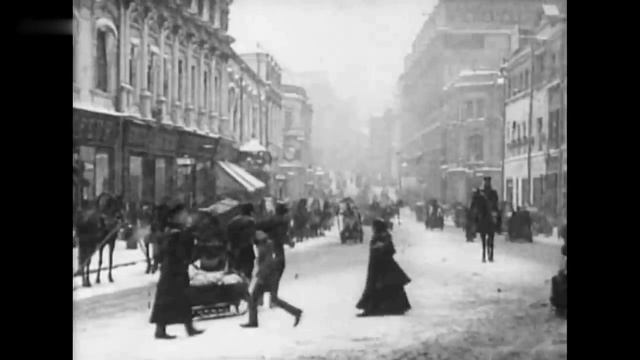 Московская хроника. Наводнение в Москве 1908. Старая кинохроника Москвы. Кузнецкий мост зимой. Снегопад 1908 года.