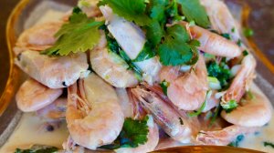 Закуска к пиву ! Креветки в сливочно-чесночном соусе!