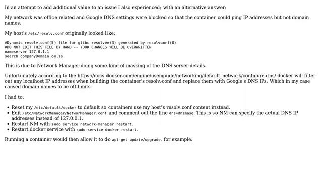 DevOps & SysAdmins: Docker containers can't resolve DNS on Ubuntu 14.04 Desktop Host смотреть онлайн