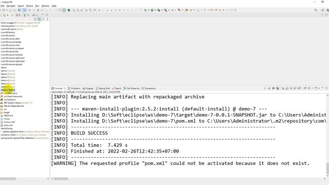 [WARNING] The requested profile "pom.xml" could not be activated because it does not exist. смотреть онлайн