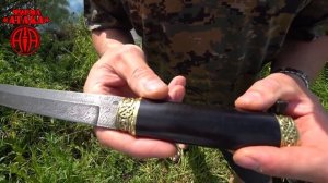 Нож Танто из дамасской стали Производство фирмы АТАКА
