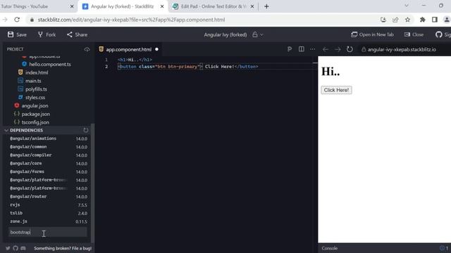 Adding Bootstrap in Angular Project - StackBlitz Angular