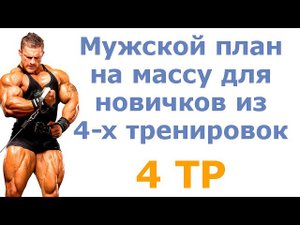 Мужской план на массу для новичков из 4-х тренировок (4 тр)