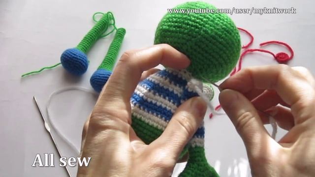 Вяжем игрушку "Лягушку". Часть 5. Вязание крючком. Knit toy "Frog". Part 5: Crochet. смотреть онлайн