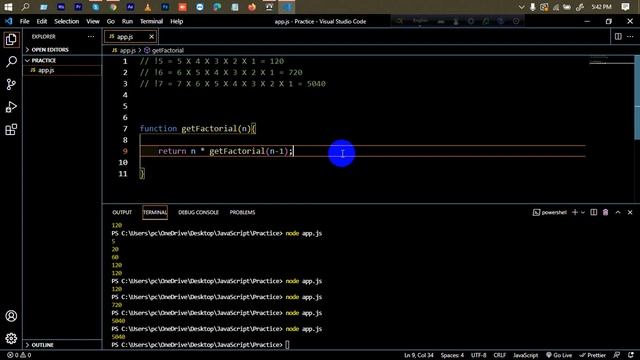 Advanced JavaScript Tutorial | Part-39 | Factorial Using Recursive function | Web IT LTD