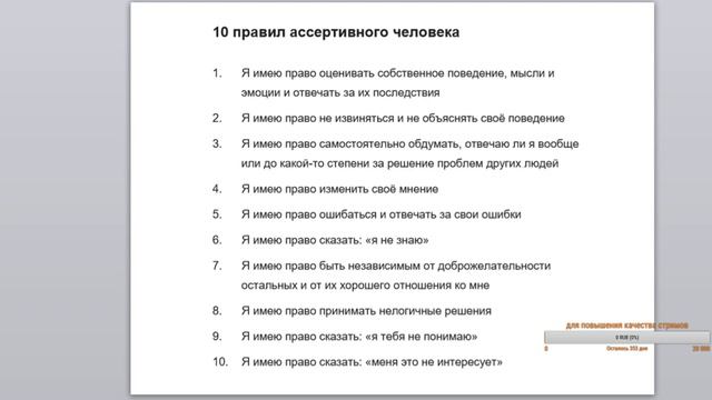 Кто такой ассертивный человек. Что такое ассертивное поведение. Билль о правах человека.