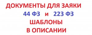 Документы на ТЕНДЕР (ЗАЯВКА) по 44 ФЗ и 223 ФЗ. Тонкости и документы для заявки.