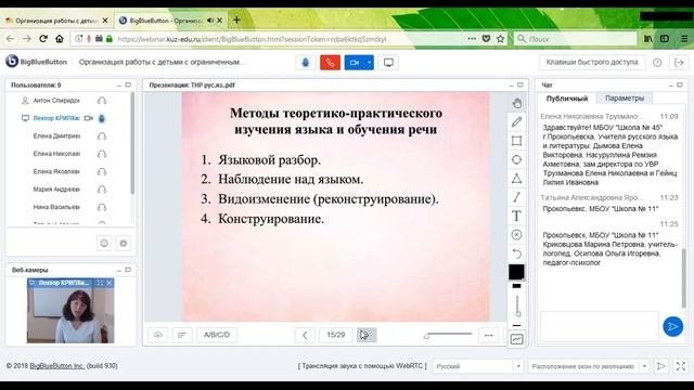 Вебинар «Организация работы с детьми с ограниченными возможностями здоровья...»