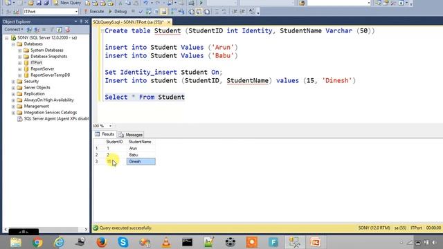 SET IDENTITY_INSERT in SQL Server смотреть онлайн