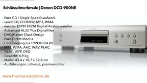 PRODUKTVORSTELLUNG DENON DCD-900NE - THOMAS ELECTRONIC ONLINE SHOP -