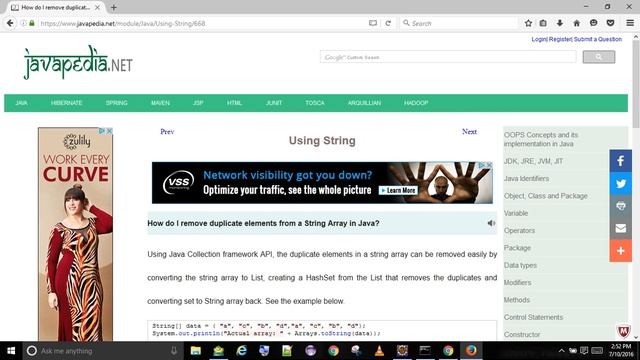 How do I remove duplicate elements from a String Array in Java?
| javapedia.net