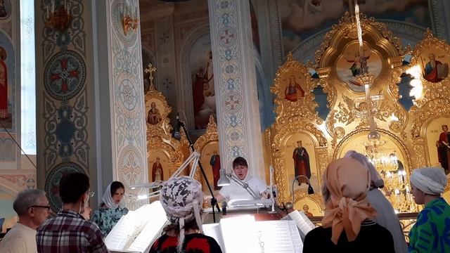 Тропарь воскресный знаменного распева. Глас 5-й (гарм. П. Турчанинов). Регент Ирина Филатова.