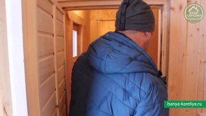 Отзыв о брусовой бане с увеличенным фронтоном / Разборная лестница в бане