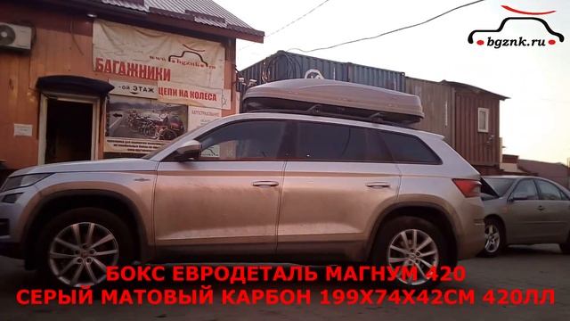 Автобокс Евродеталь Магнум 420 на Шкода Кодиак (Skoda Kodiaq). Перекладины Люкс Элегант.