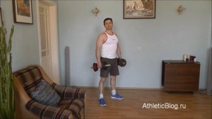 Приседания с гантелями. Обучающее видео.