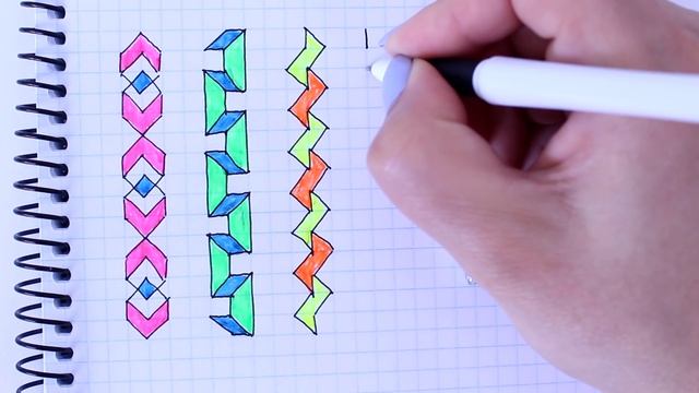 ПРОСТЫЕ УЗОРЫ ПО КЛЕТОЧКАМ НА ПОЛЯХ ч4