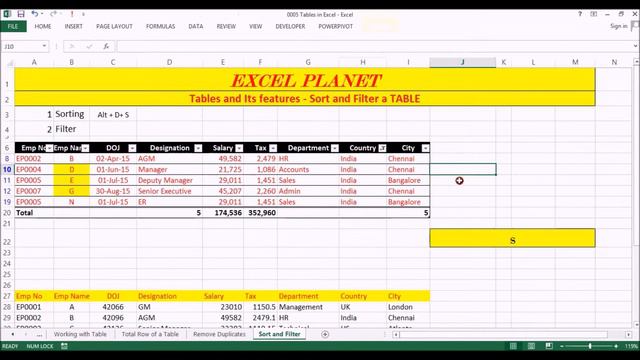 How to Sort and Filter a Table |  basics of Excel |  tips and tricks | table features | easy method