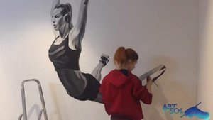 ART SOL Девушка на кольцах для спорт клуба "Молот" (Екатеринбург)