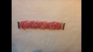 Браслет " Халцедон" на бисерной сетке и бисерный мех.