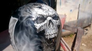 Мотошлем, аэрография.