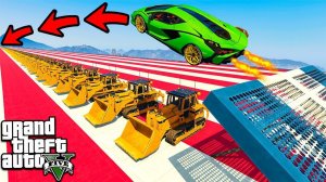 МОЖНО ЛИ ПЕРЕПРЫГНУТЬ 100+ БУЛЬДОЗЕРОВ ЭКСПЕРИМЕНТ В ГТА 5 МОДЫ! ОБЗОР МОДА В GTA 5 ВИДЕО MODS