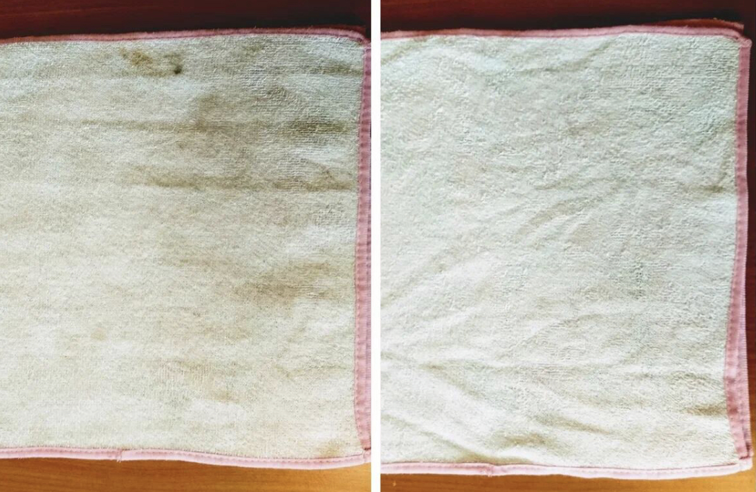 Отбелить полотенца растительное. Отбеленные полотенца. Отбеливатель полотенца. Белое полотенце в пятнах. Лучший отбеливатель для кухонных полотенец.