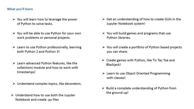 The Complete Python Bootcamp course From Zero to Hero in Python
