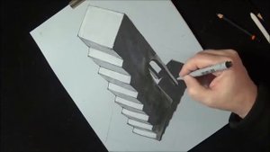 3D РИСУНОК ПРОСТЫМ КАРАНДАШОМ Простые лестницы #1