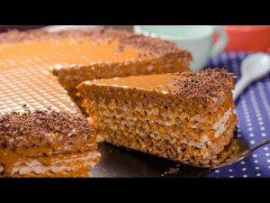 Торт из вафельных коржей и сгущённого молока